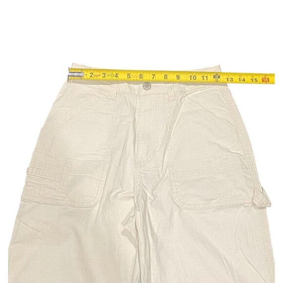 Union Bay Womens 0/24 Cream Relaxed Fit Straight Carpenter Style Cargo Pants Y2K - Picture 3 of 10